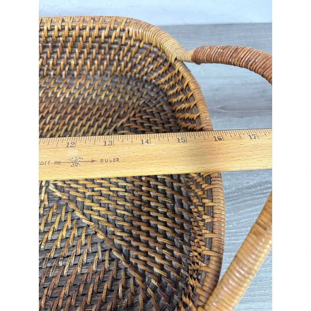 Pampered Chef Woven Selections Rectangular Heavy Duty Rattan Tray w/Handles